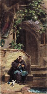Moine tricotant - Carl Spitzweg